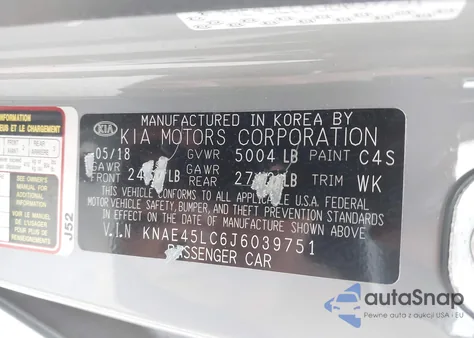 2018 Kia Stinger Gt1 из США, поврежденный, VIN KNAE45LC6J6039751